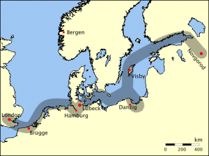 Historische handelsroute van de Hanse
